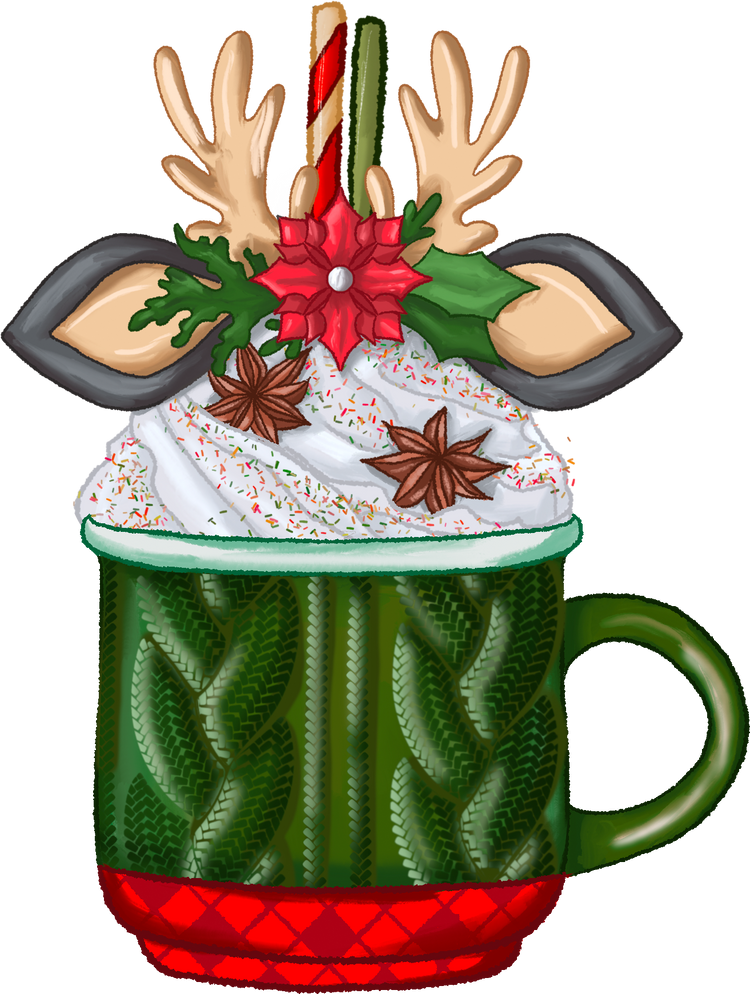 Christmas hot cocoa with whip. Christmas Collection
