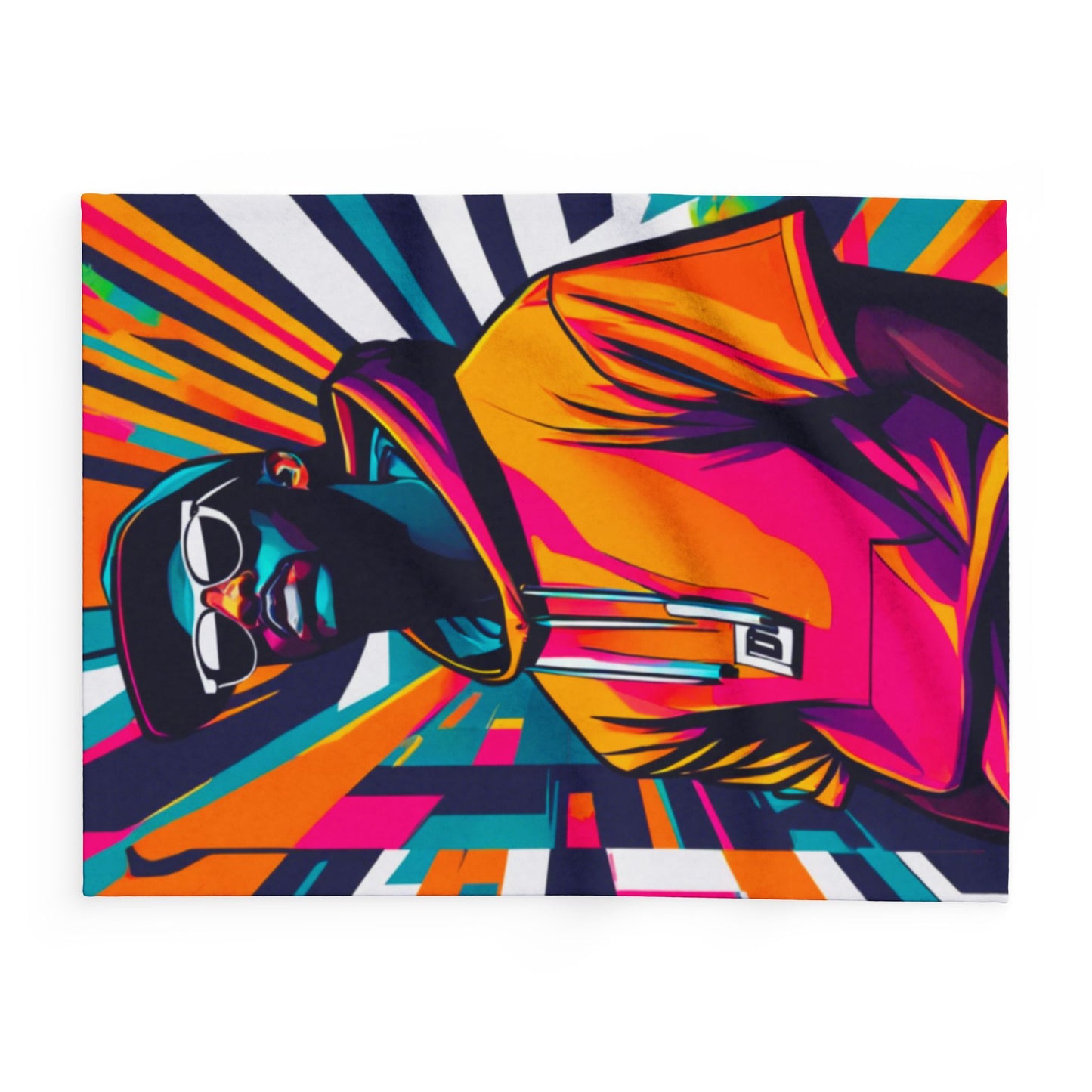 Fleece Blanket Colorful Sporty Throw Polyester Cozy Vibrant 30x40