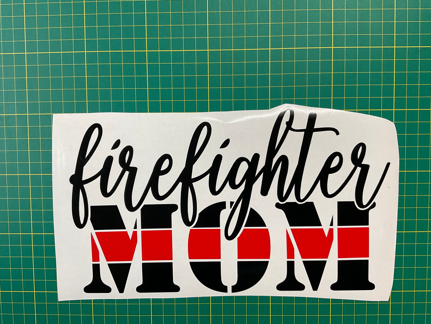 Firefighter MOM Red & Black Vinyl Decal