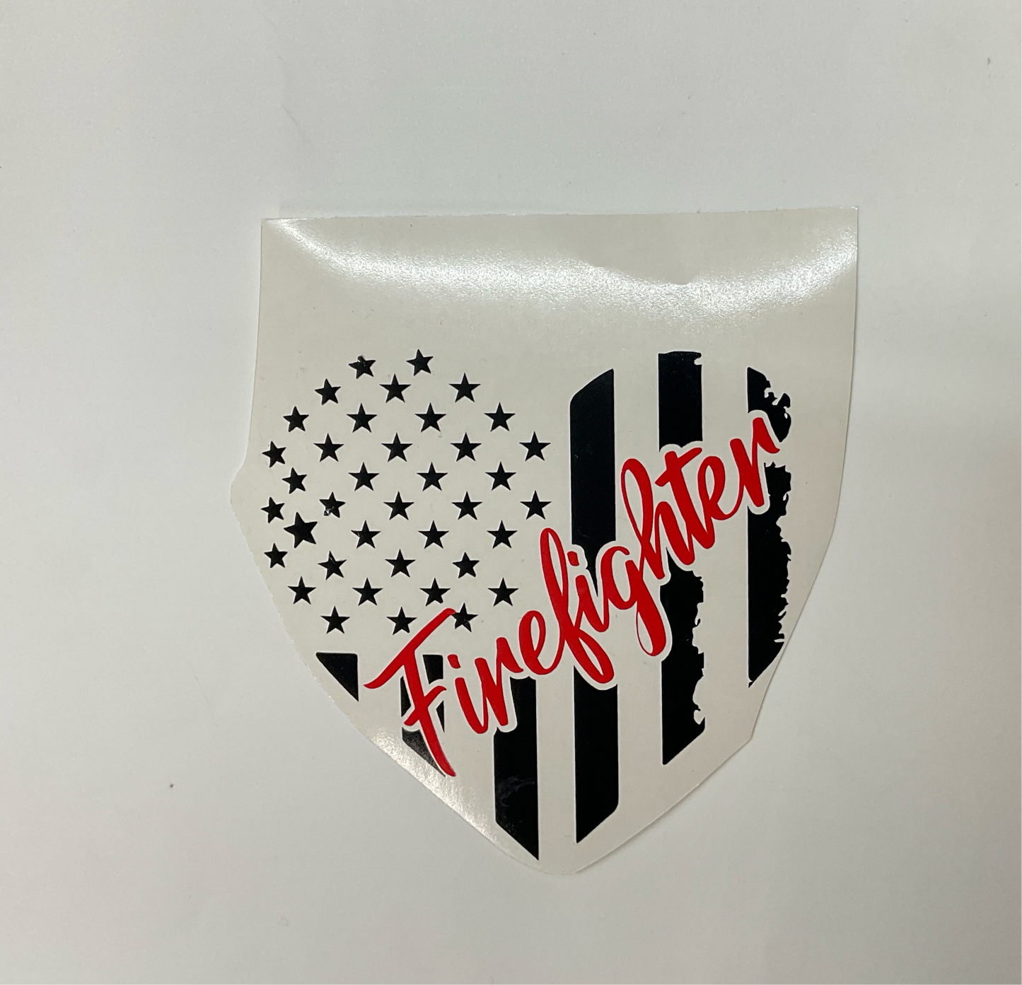 Firefighter Heart Distressed Flag Vinyl Decal