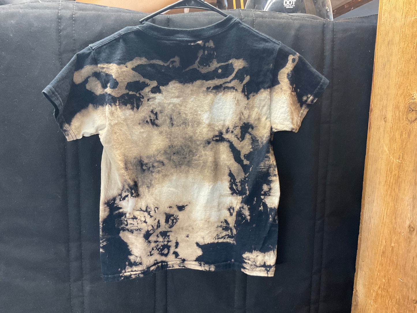 Youth Firefighter T-Shirt, Distressed Flag, Maltese Cross - Bleached Black