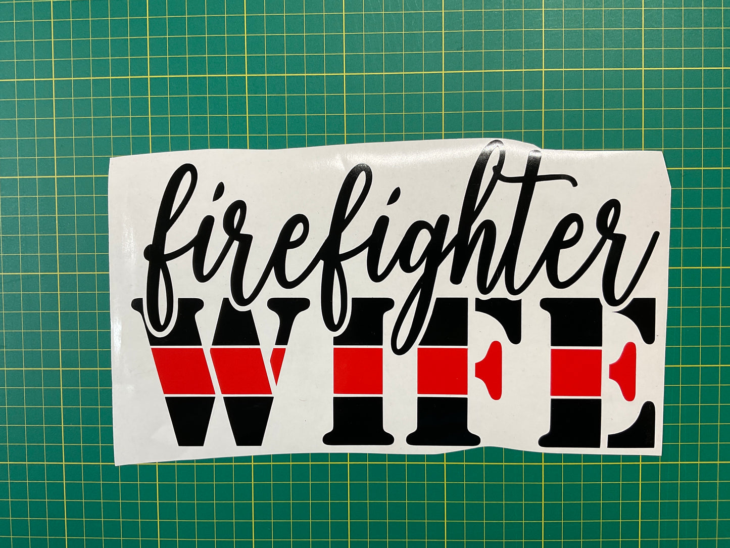 Firefighter Wife Red & Black Vinyl Decal