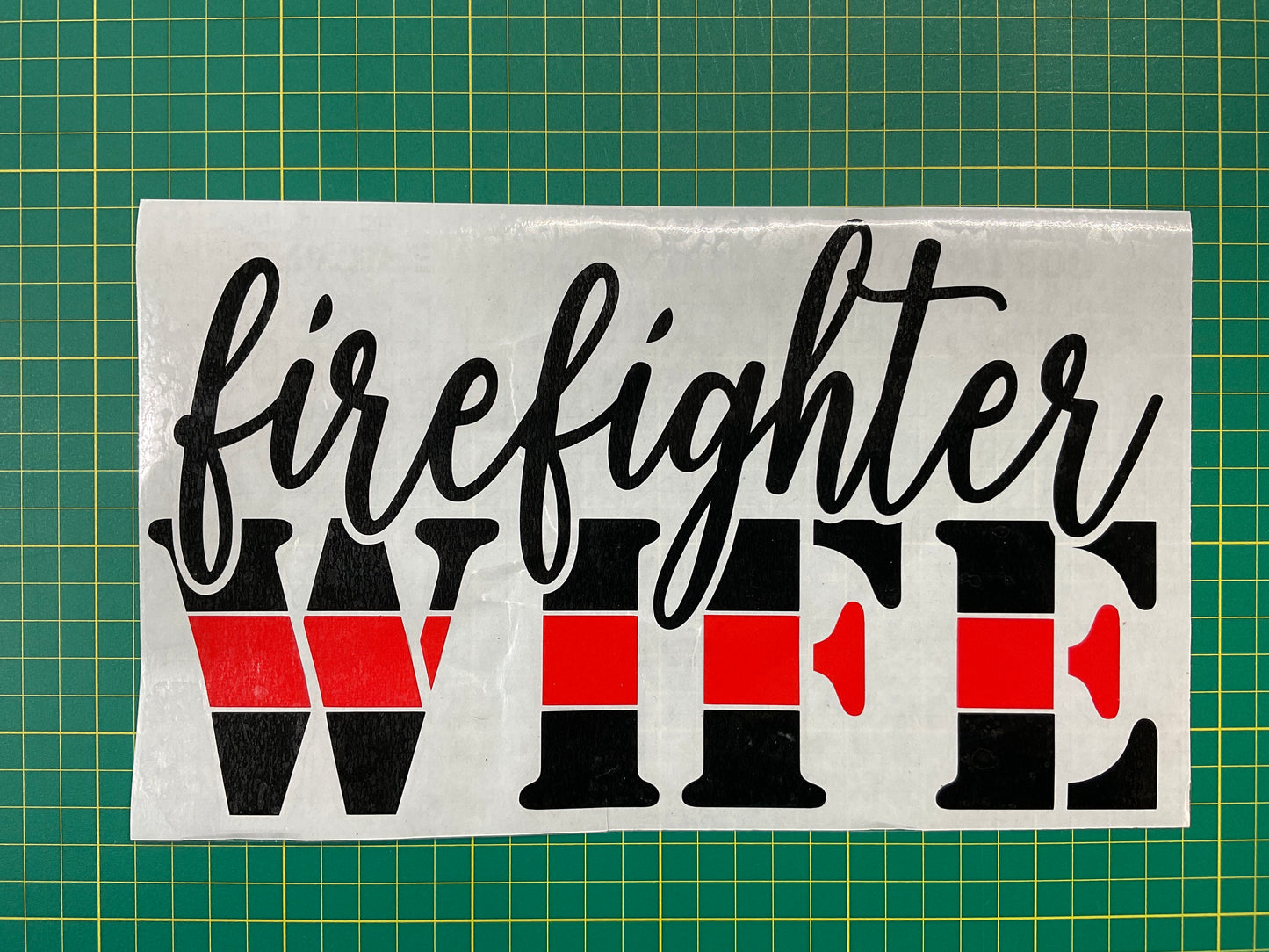 Firefighter Wife Red & Black Vinyl Decal