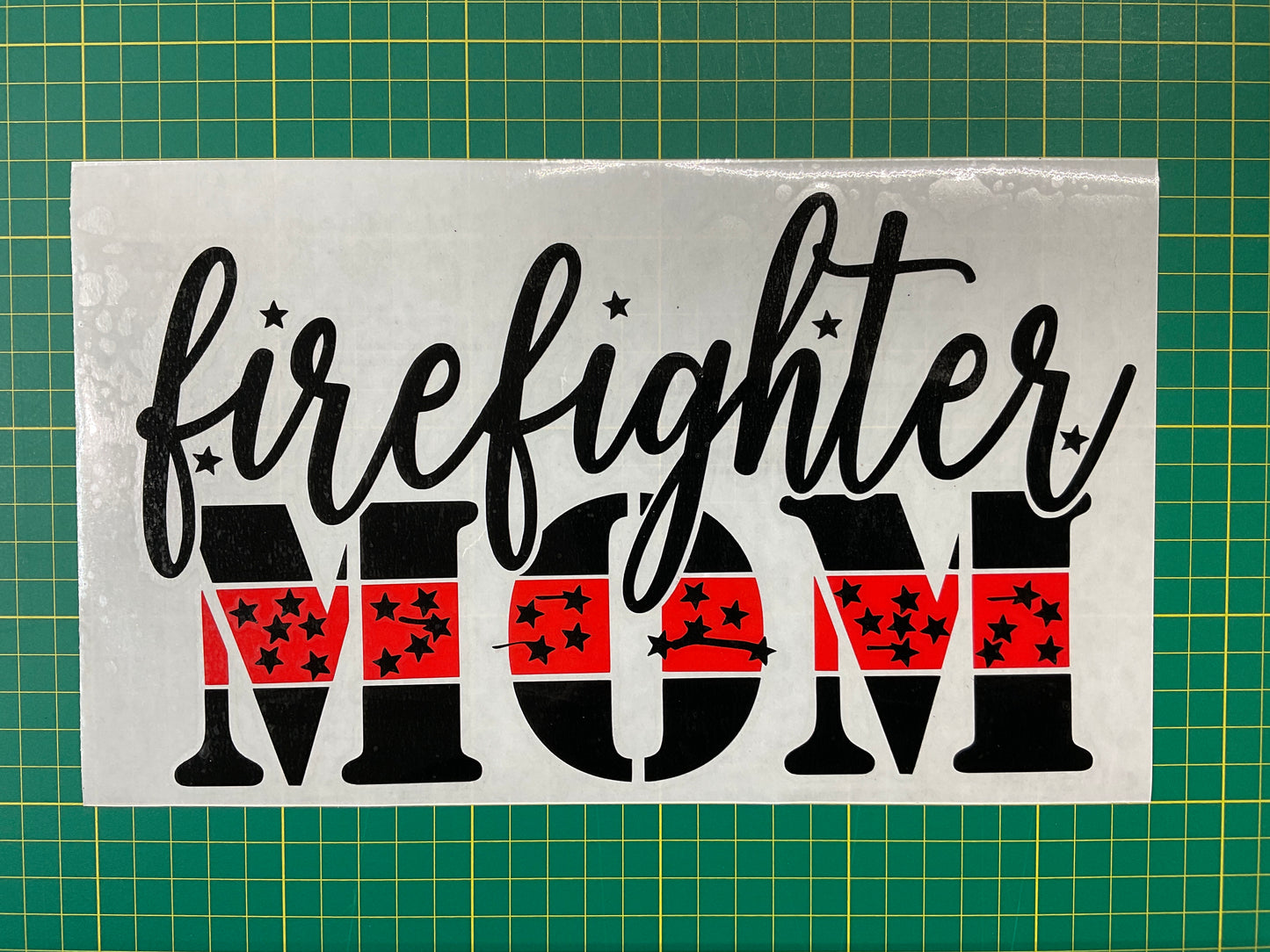 Firefighter MOM Red & Black Vinyl Decal