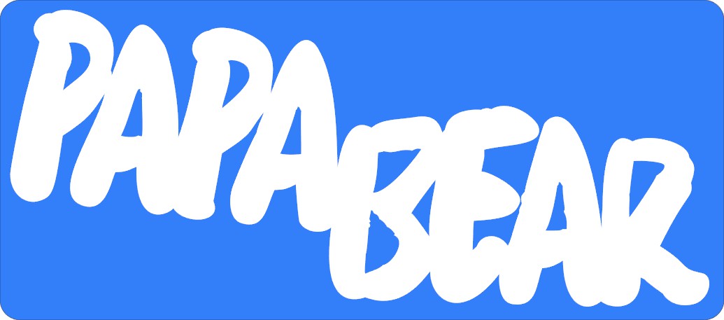 Papa Bear The Name Says it All Vinyl Decal Words PAPA BEAR Black or White 3" x 7"