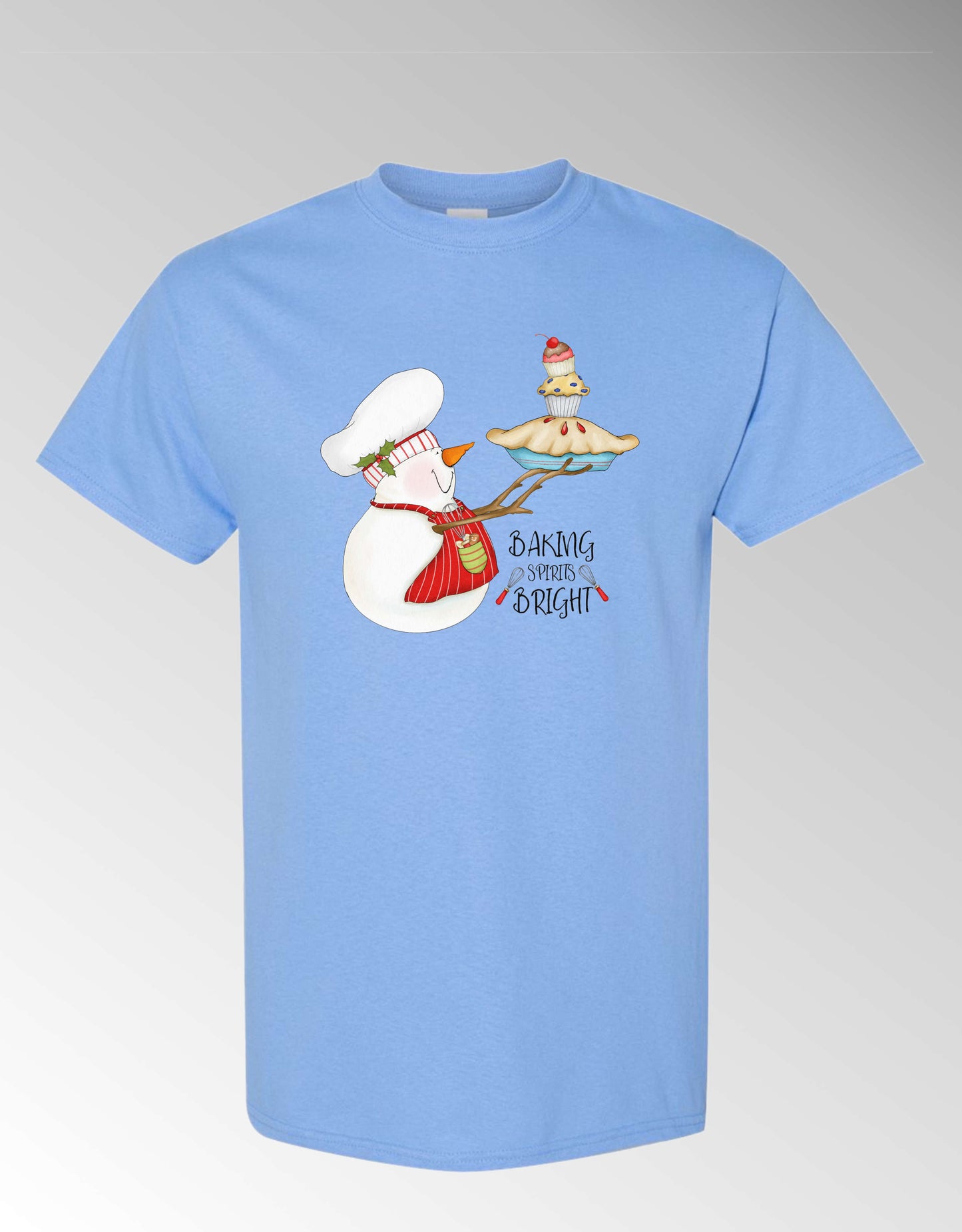 Baking Spirits Bright Short Sleeve T-Shirt White Holiday Christmas Unisex