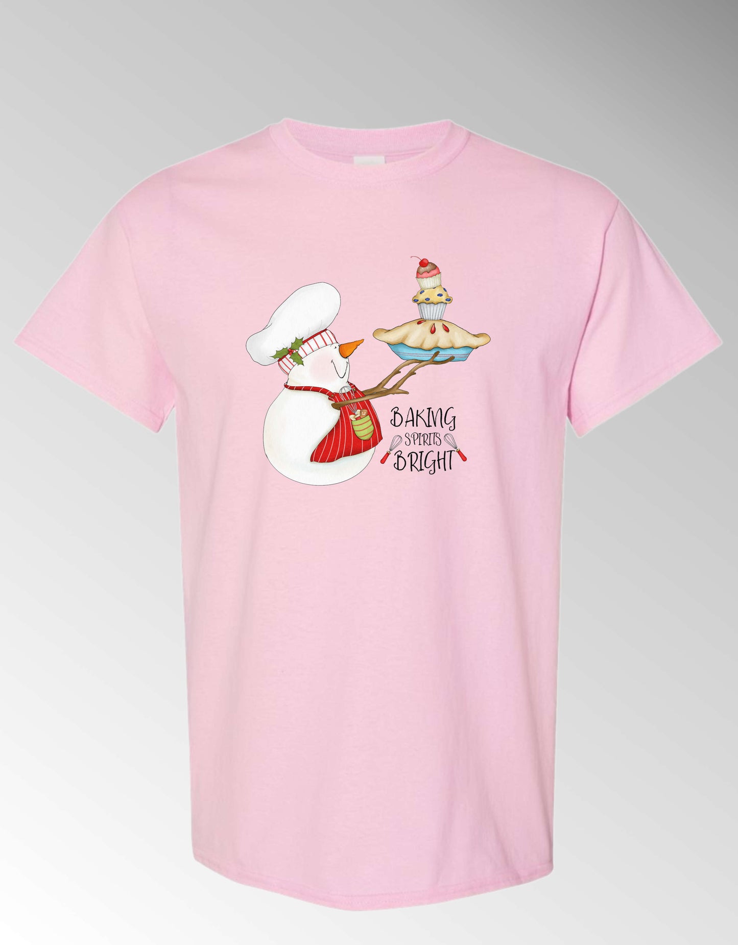 Baking Spirits Bright Short Sleeve T-Shirt White Holiday Christmas Unisex