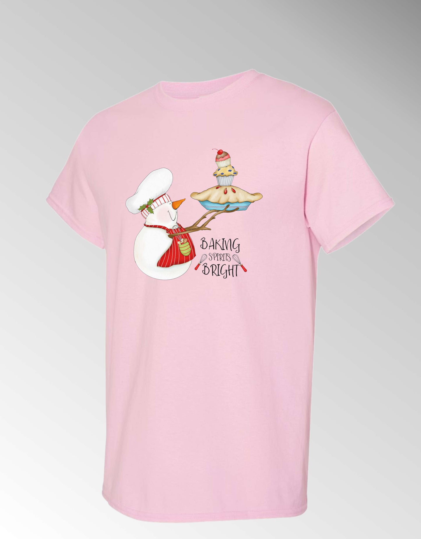 Baking Spirits Bright Short Sleeve T-Shirt White Holiday Christmas Unisex