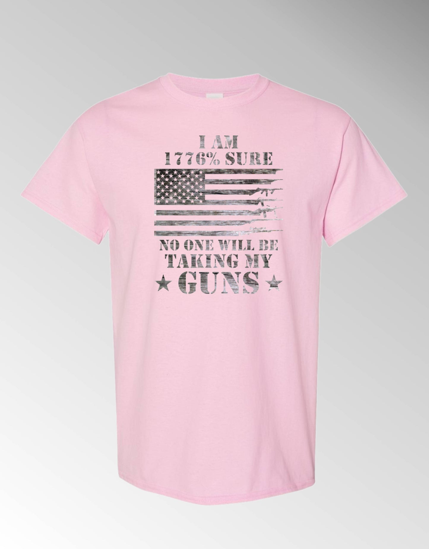 T-shirt, I'm 1776% Sure No One Will Be Taking My Guns, 100% Cotton, Marbled Black Design