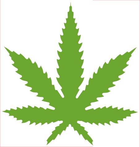 Weed Pot Marijuana VINYL Decal, WEED LEAF, Green 3"