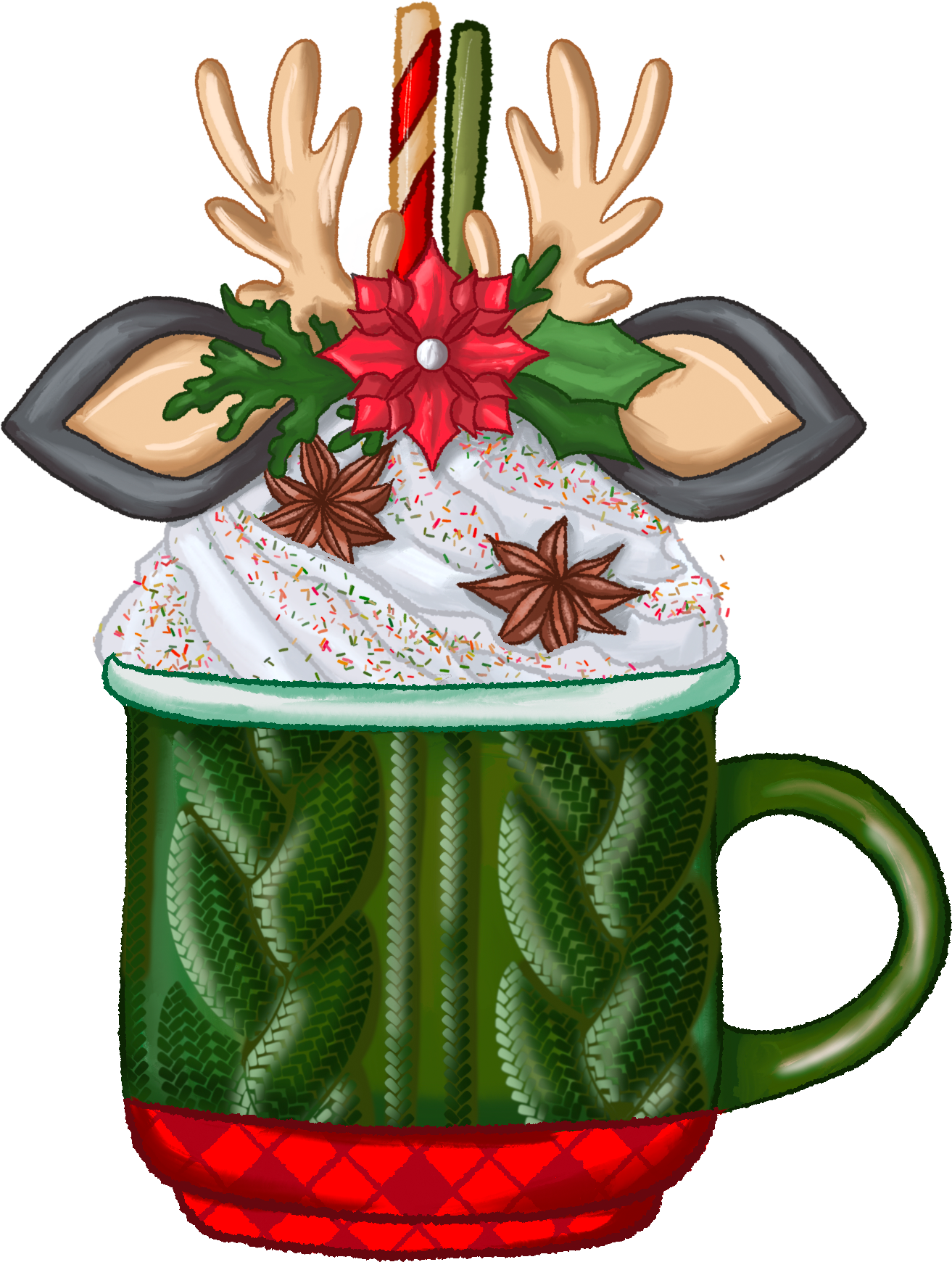 Christmas hot cocoa with whip. Christmas Collection