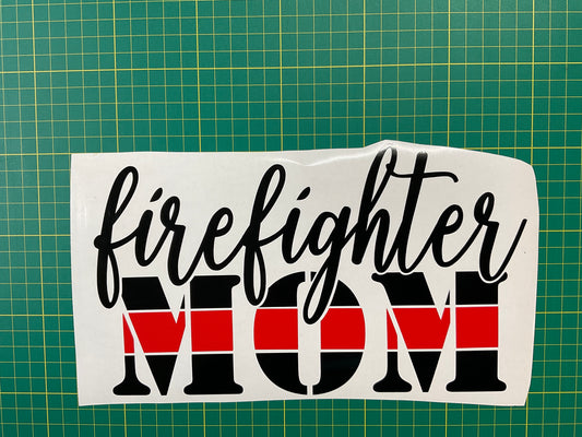 Firefighter MOM Red & Black Vinyl Decal