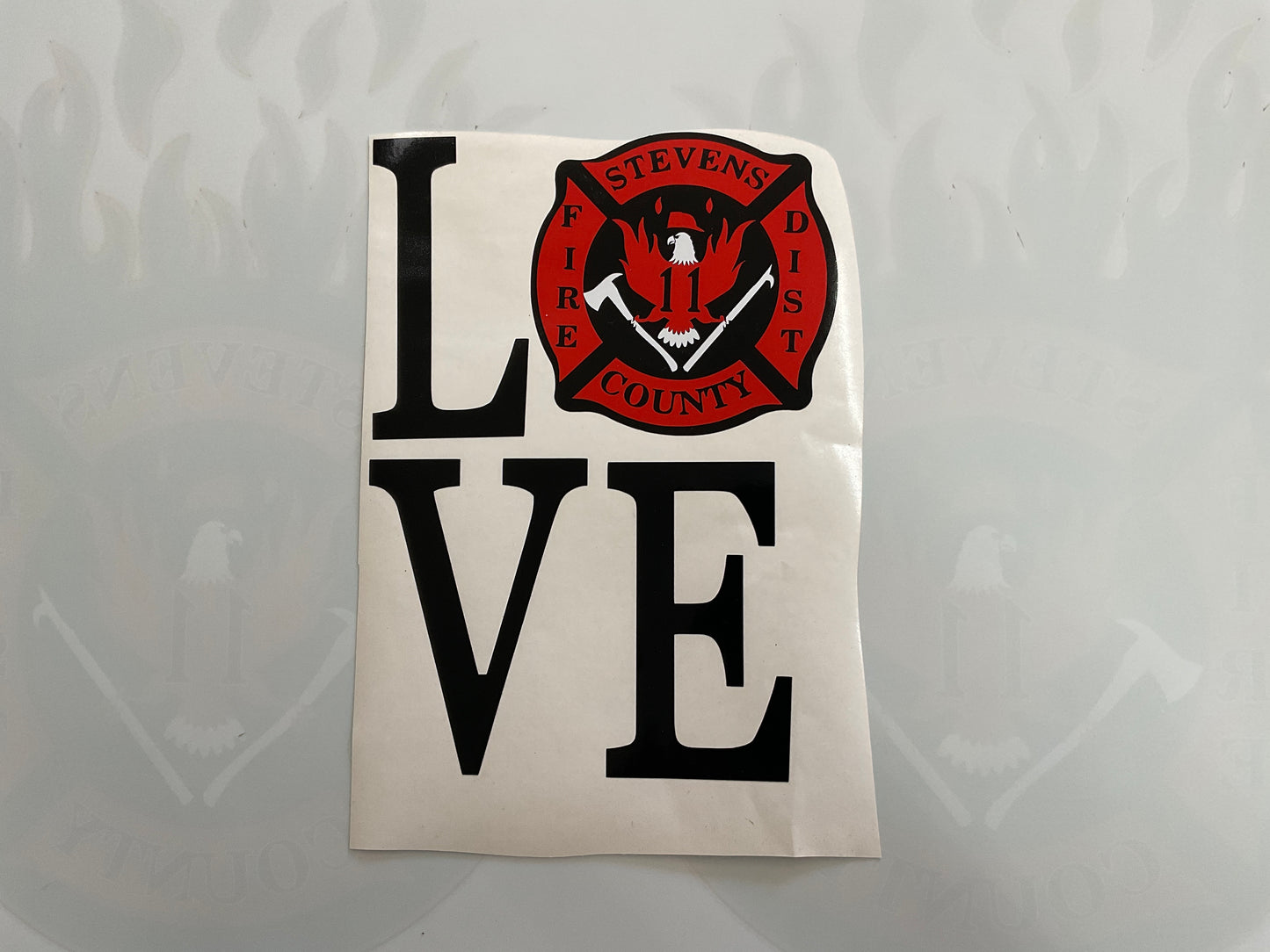 SCFD 11 LOVE Red & Black Vinyl Decal 4 Corner