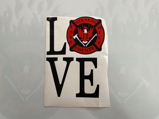 SCFD 11 LOVE Red & Black Vinyl Decal 4 Corner