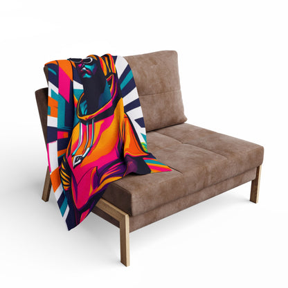 Fleece Blanket Colorful Sporty Throw Polyester Cozy Vibrant 30x40