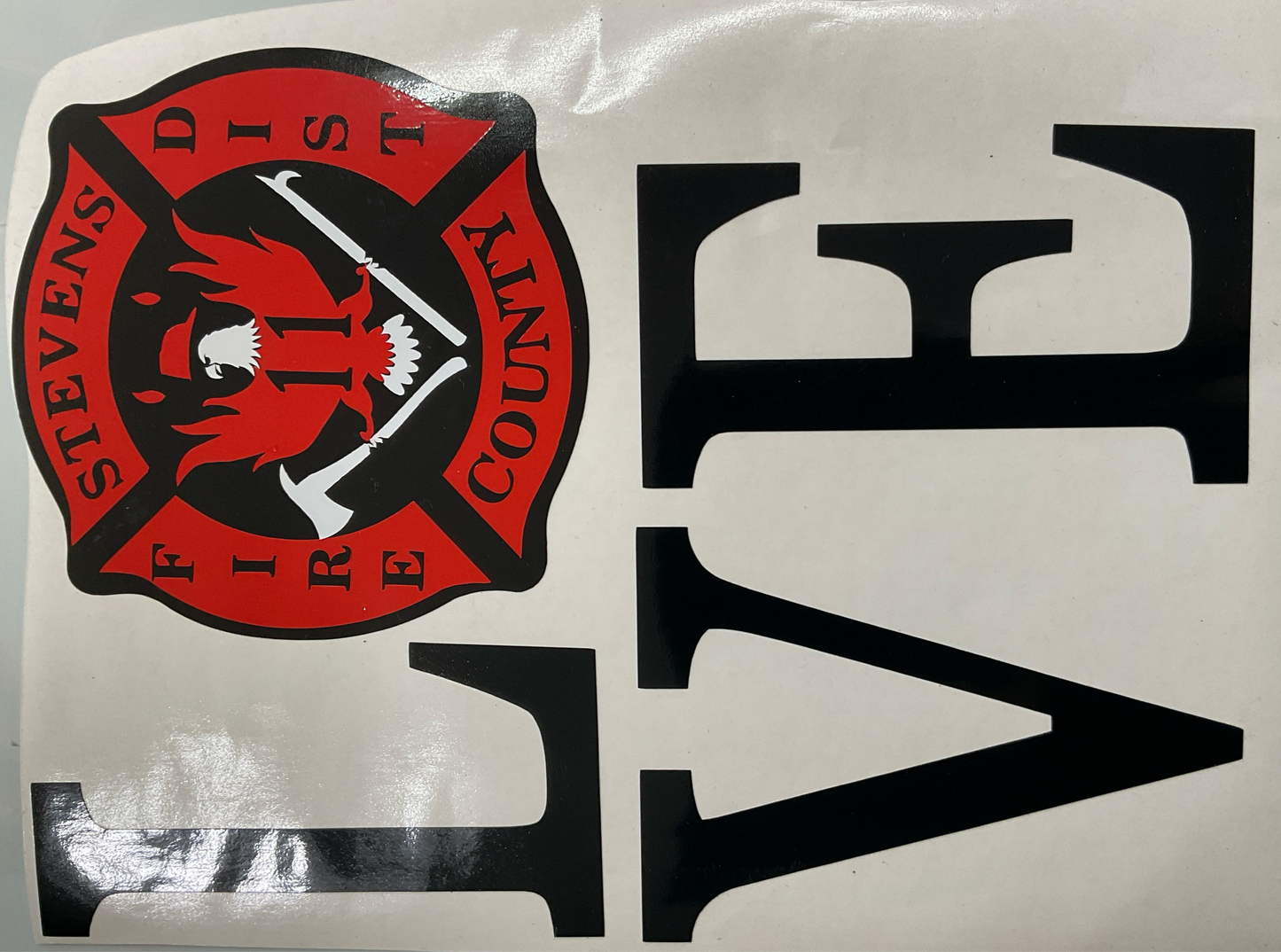 SCFD 11 LOVE Red & Black Vinyl Decal 4 Corner