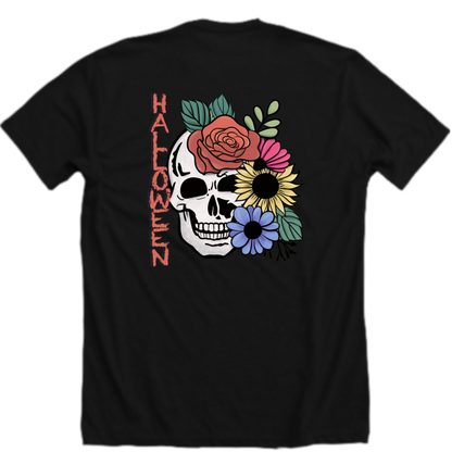 Halloween Skull & Flowers T-Shirt or Hoodie