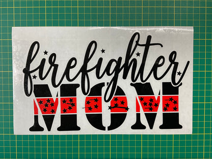 Firefighter MOM Red & Black Vinyl Decal