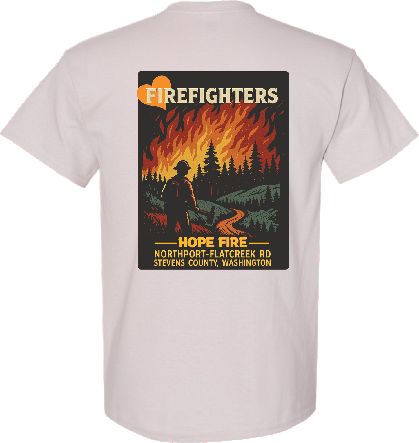 Firefighter Hope Fire-Northport-Flatcreek-2025 Short Sleeve T-Shirt Back Design
