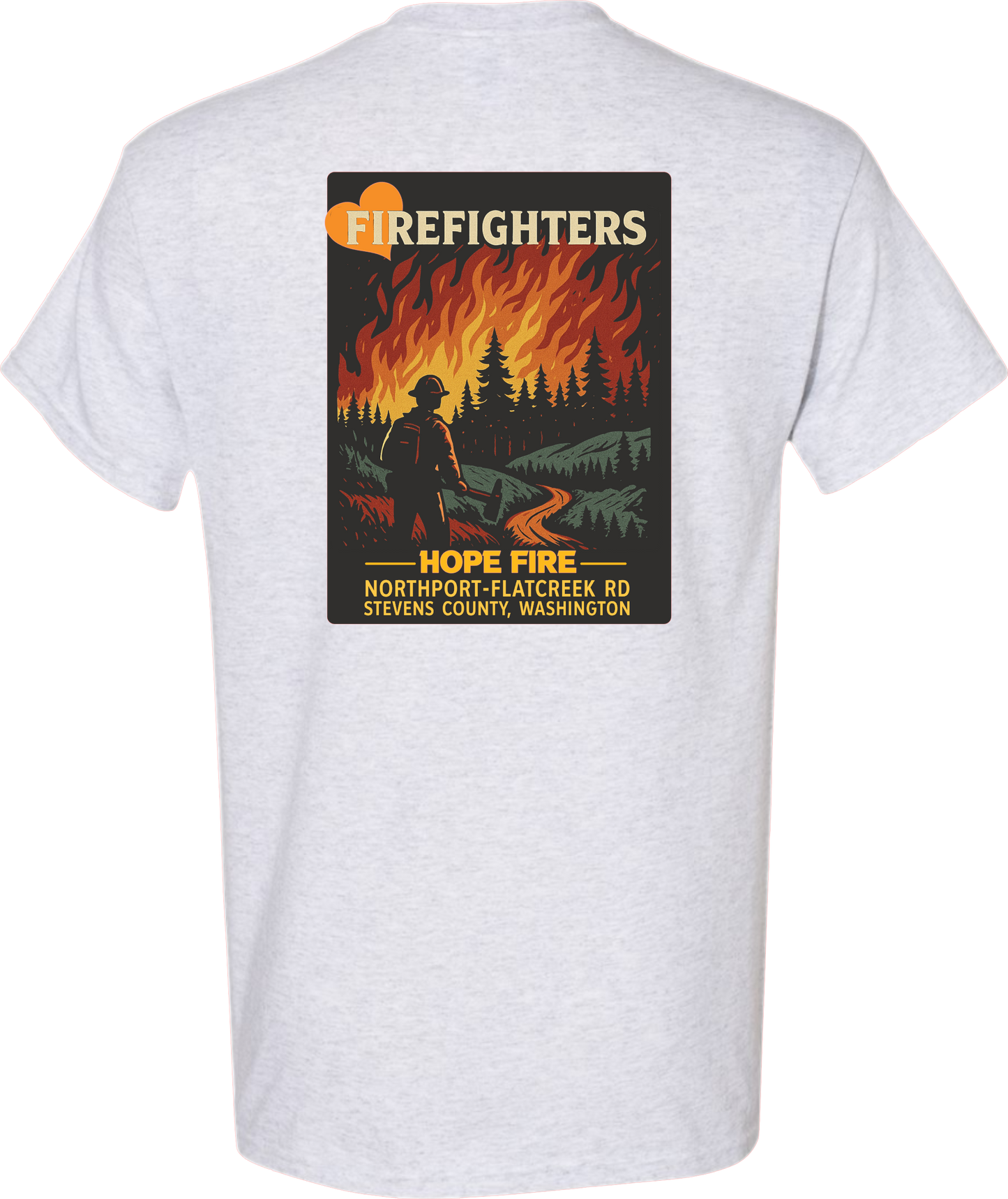 Firefighter Hope Fire-Northport-Flatcreek-2025 Short Sleeve T-Shirt Back Design
