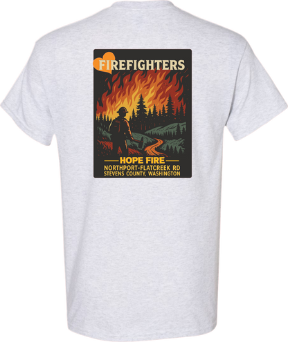Firefighter Hope Fire-Northport-Flatcreek-2025 Short Sleeve T-Shirt Back Design