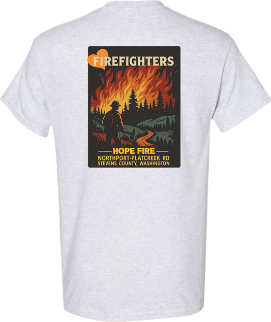 Firefighter Hope Fire-Northport-Flatcreek-2025 Short Sleeve T-Shirt Back Design