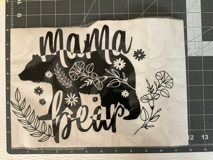 Mama Bear Decal Mother's Day Permanent Adhesive