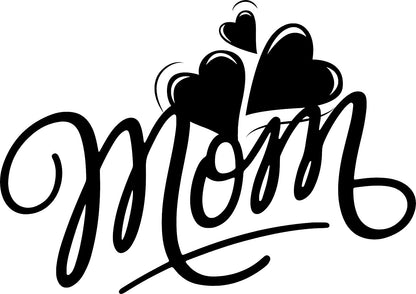 Love Mom Hearts Vinyl Decal Mother's Day Permanent Adhesive
