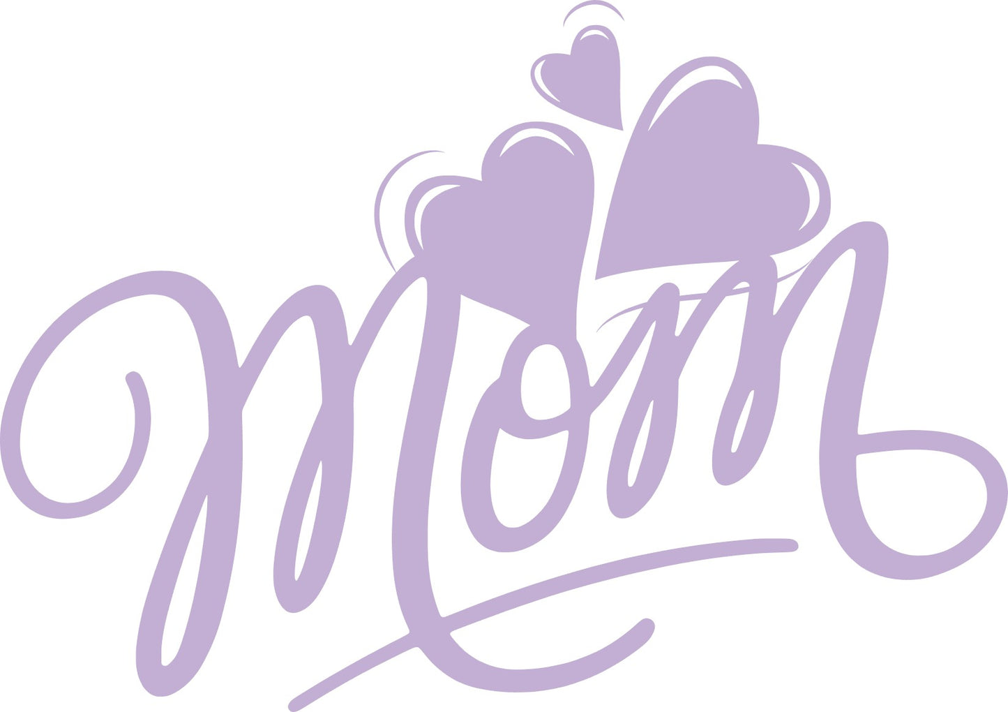 Love Mom Hearts Vinyl Decal Mother's Day Permanent Adhesive