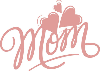Love Mom Hearts Vinyl Decal Mother's Day Permanent Adhesive