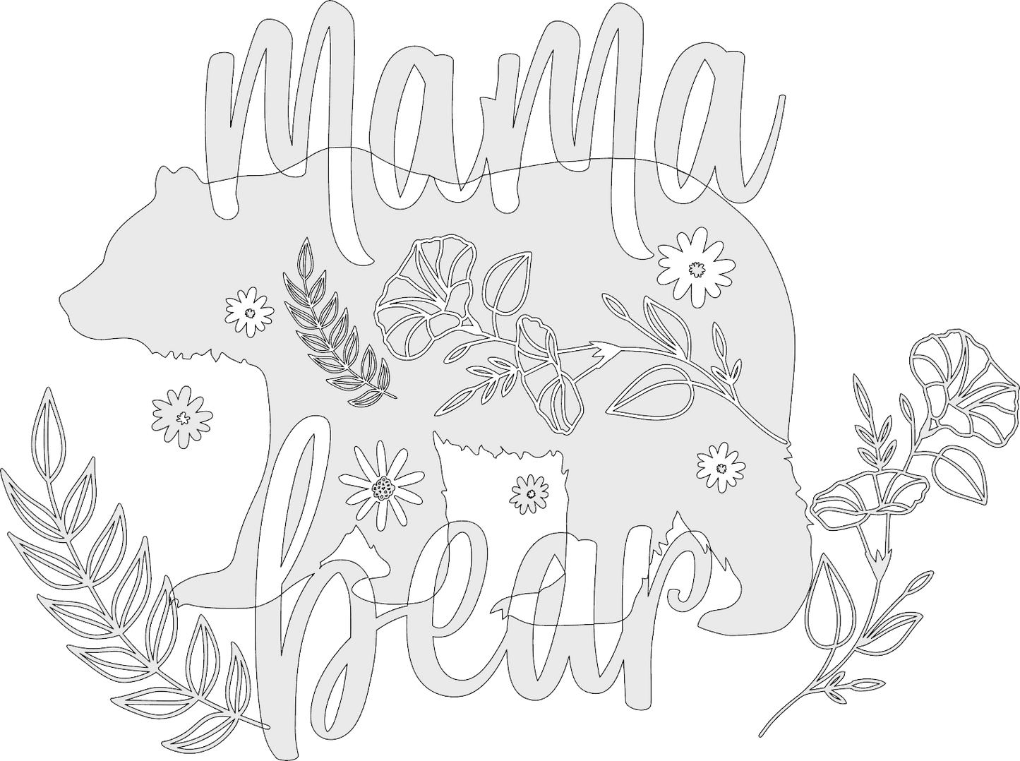 Mama Bear Decal Mother's Day Permanent Adhesive