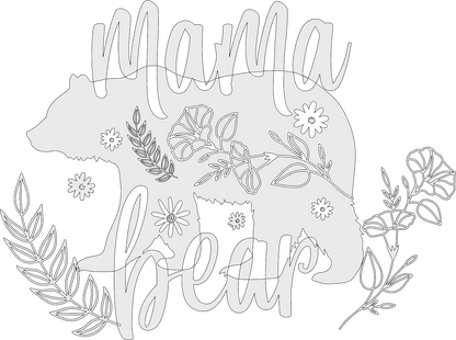 Mama Bear Decal Mother's Day Permanent Adhesive