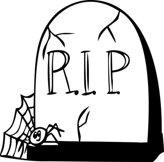 RIP Tombstone Spider and Web Halloween Large Vinyl Decal Home or Auto 24 x 24