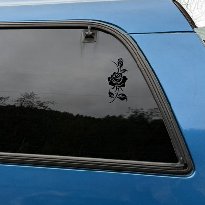 Rose Silhouette Decal, Car, Window, Laptop, Mirror, Long-Stem Rose Vinyl
