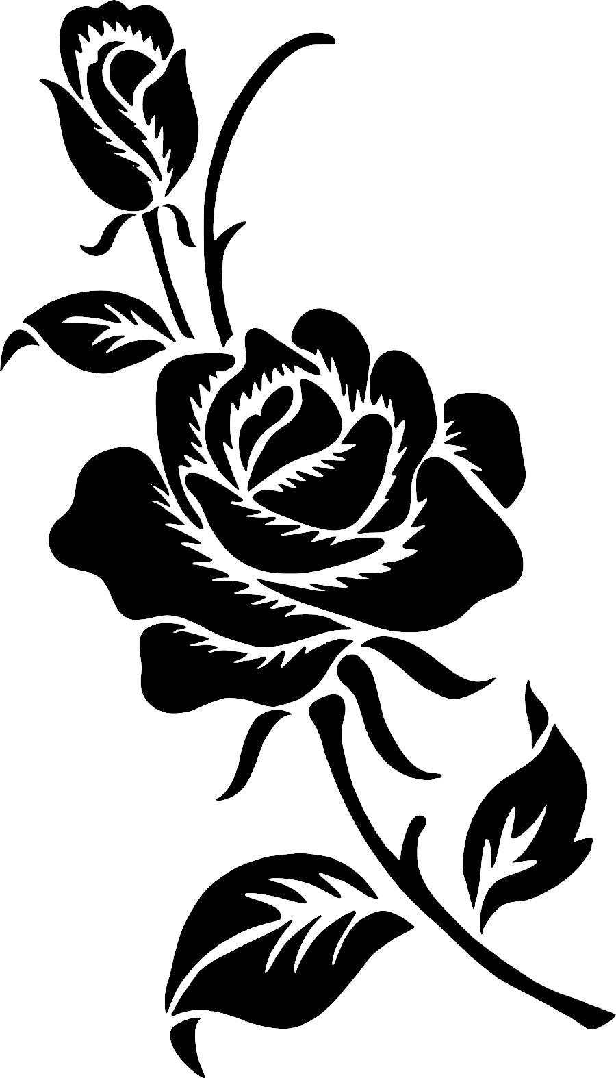 Rose Silhouette Decal, Car, Window, Laptop, Mirror, Long-Stem Rose Vinyl
