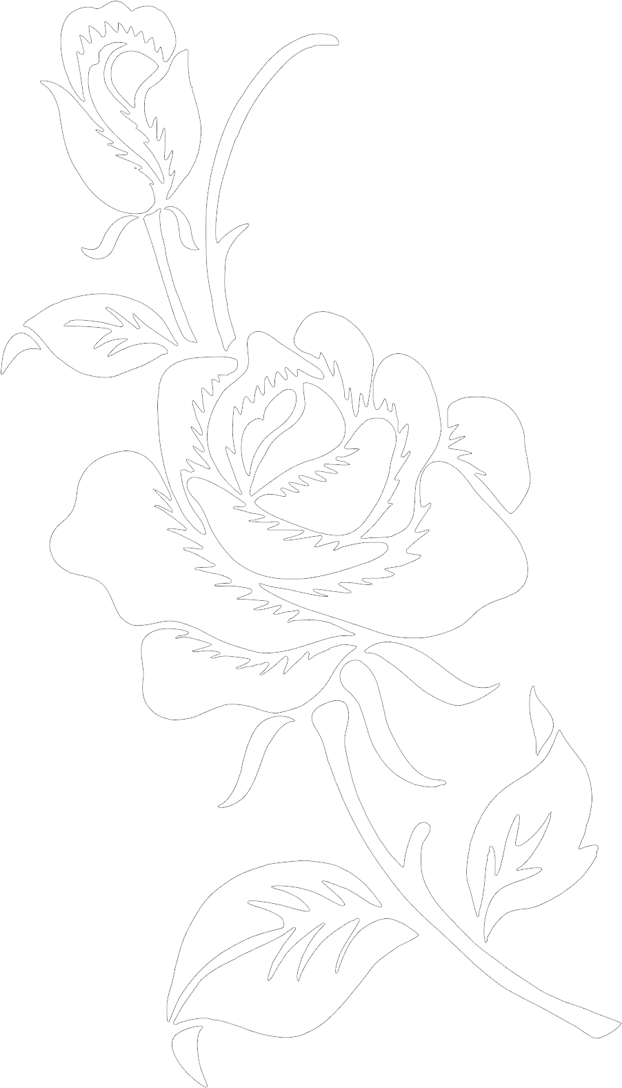 Rose Silhouette Decal, Car, Window, Laptop, Mirror, Long-Stem Rose Vinyl