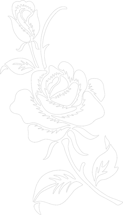 Rose Silhouette Decal, Car, Window, Laptop, Mirror, Long-Stem Rose Vinyl
