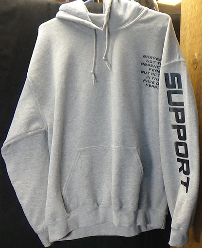 Grey Firefighter Support Hoodie