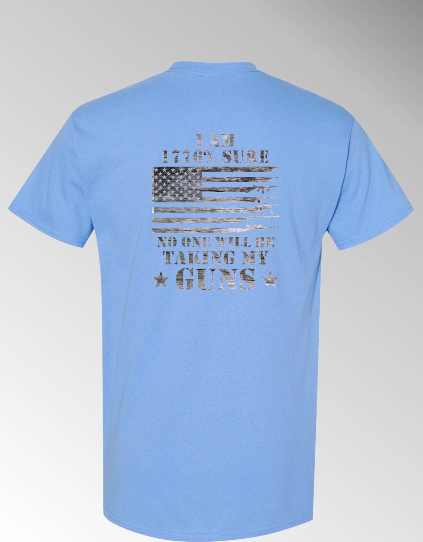 T-shirt, I'm 1776% Sure No One Will Be Taking My Guns, 100% Cotton, Marbled Black Design
