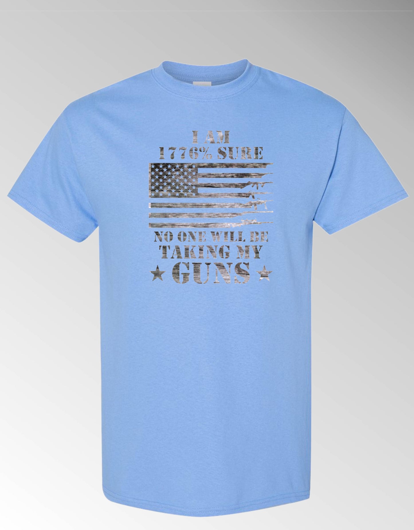 T-shirt, I'm 1776% Sure No One Will Be Taking My Guns, 100% Cotton, Marbled Black Design