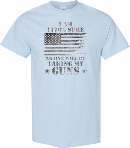 T-shirt, I'm 1776% Sure No One Will Be Taking My Guns, 100% Cotton, Marbled Black Design