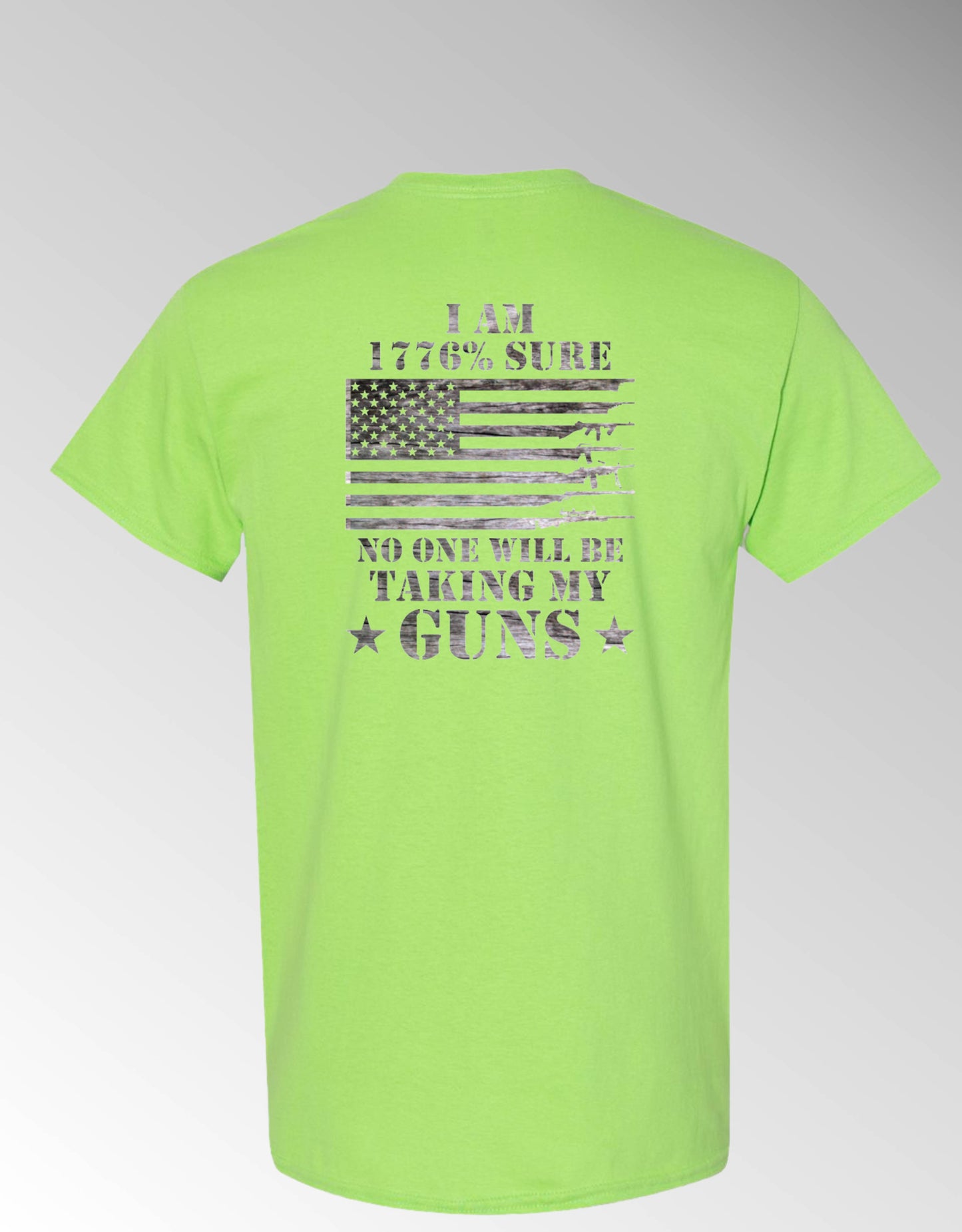 T-shirt, I'm 1776% Sure No One Will Be Taking My Guns, 100% Cotton, Marbled Black Design