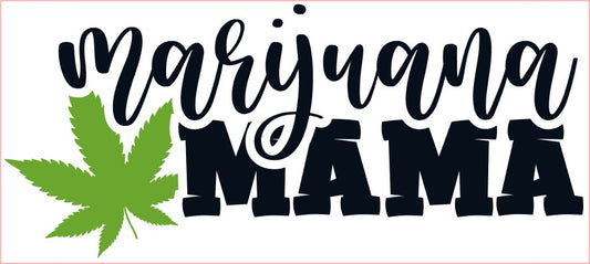 Weed Pot Marijuana Decal, Marijuana Mama, Green Black 6" x 2.6"