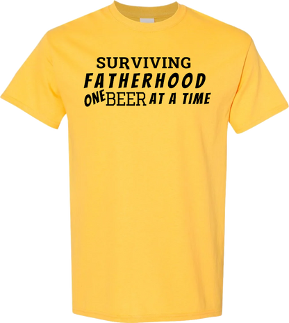 Surviving Fatherhood One Beer At A Time T-Shirt Cotton