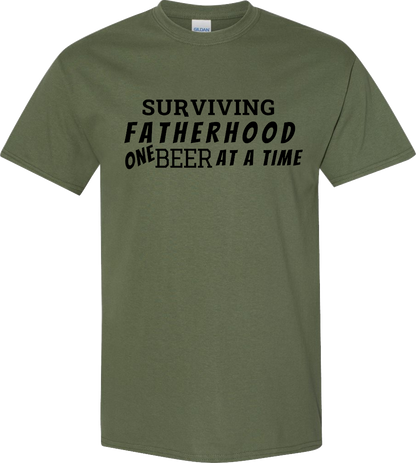 Surviving Fatherhood One Beer At A Time T-Shirt Cotton